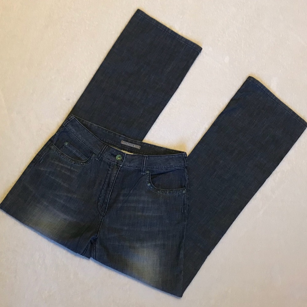 Isabella Bird Turquoise Stone Detailed Denim Jeans